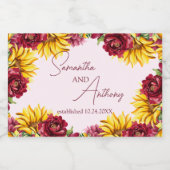 マゼンタとゴールデンイエローワイン スパークリングワインラベル (シングルラベル)