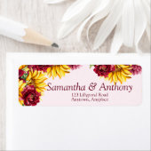 マゼンタとゴールデン結婚イエローの差出人住所 ラベル (インサイチュ)