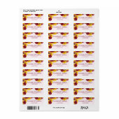 マゼンタとゴールデン結婚イエローの差出人住所 ラベル (フルシート)