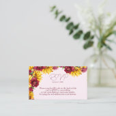 マゼンタとゴールデン結婚イエローのQRコードRSVP 名刺 (スタンド正面)