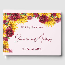 マゼンタとゴールデン結婚イエロー ゲストブック