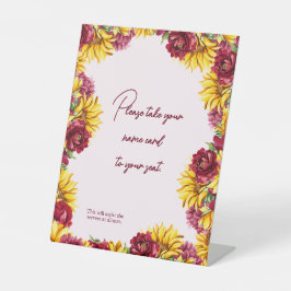 マゼンタとゴールデン結婚イエロー 台座サイン