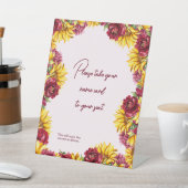 マゼンタとゴールデン結婚イエロー 台座サイン (インサイチュ)