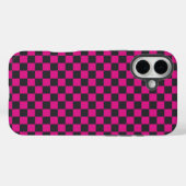 マゼンタとスモークの市松模様 Case-Mate iPhoneケース (裏面 (横))