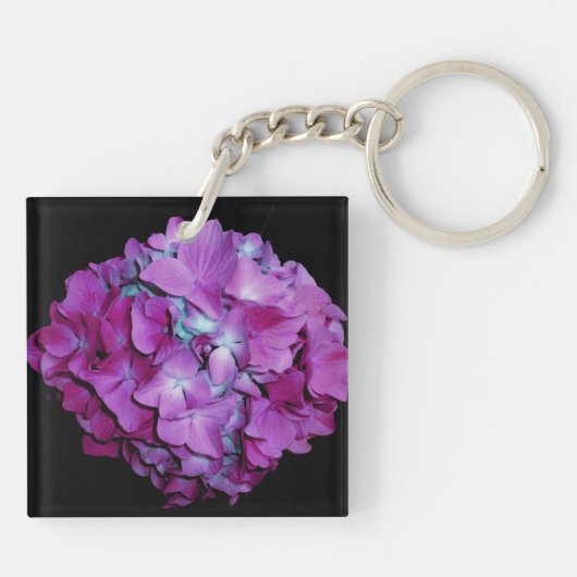 マゼンタとティール（緑がかった色）のアジサイ最高のズの叔母は常に キーホルダー (裏面)