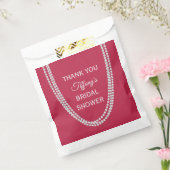 マゼンタとパールのブライダルシャワーありがとう フェイバーバッグ (封をした状態)