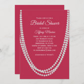 マゼンタとパールのブライダルシャワーへの招待 招待状 (正面/裏面)