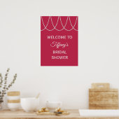 マゼンタとパールのブライダルシャワーポスター ポスター (キッチン)