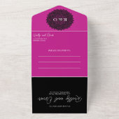 マゼンタとブラックのオールインワン招待状 オールインワン招待状 (外側)