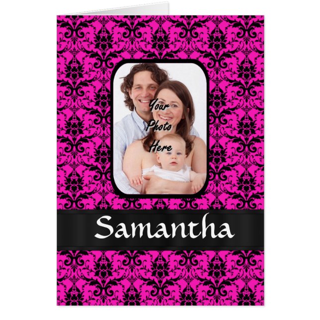 マゼンタとブラックのダマスク (正面)