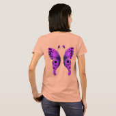 マゼンタとブラックの妖精の翼 Tシャツ (裏面フル)