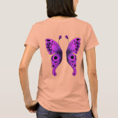 マゼンタとブラックの妖精の翼 Tシャツ (裏面)