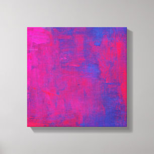 マゼンタとブルーの抽象芸術絵画ズ キャンバスプリント