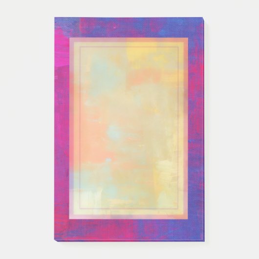 マゼンタとブルーの抽象芸術絵画ズ ポストイット (正面)