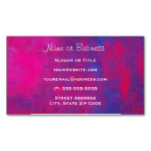 マゼンタとブルーの抽象芸術絵画ズ マグネット名刺 (正面)