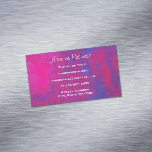 マゼンタとブルーの抽象芸術絵画ズ マグネット名刺 (インサイチュ)