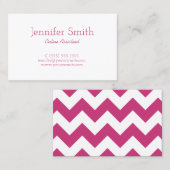 マゼンタとホワイトのシェブロンパターン 名刺 (正面/裏面)