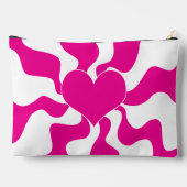 マゼンタとホワイトのハートを愛する アクセサリーポーチ (裏面)