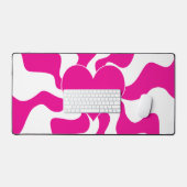 マゼンタとホワイトのハートを愛する デスクマット (キーボード&マウス)