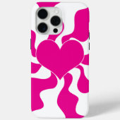 マゼンタとホワイトのハートを愛する Case-Mate iPhoneケース (裏面)