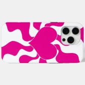 マゼンタとホワイトのハートを愛する Case-Mate iPhoneケース (裏面 (横))