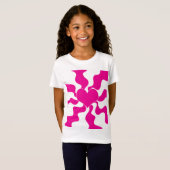 マゼンタとホワイトのハートを愛する Tシャツ (正面フル)