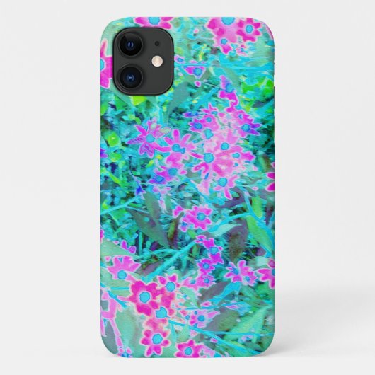 マゼンタとロイヤルブルーの美しい庭の花 Case-Mate iPhoneケース (裏面)