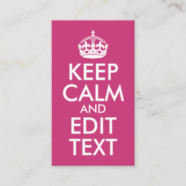 マゼンタと白の保静かな編集文字 名刺