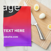 マゼンタと紫のカスタマイズ可能なビジネスグラデーション キッチンタオル (四つ折り)