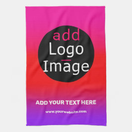 マゼンタと紫のカスタマイズ可能なビジネスグラデーション キッチンタオル