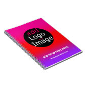 マゼンタと紫のカスタマイズ可能なビジネスグラデーション ノートブック (右側)
