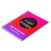 マゼンタと紫のカスタマイズ可能なビジネスグラデーション ノートブック (左側)