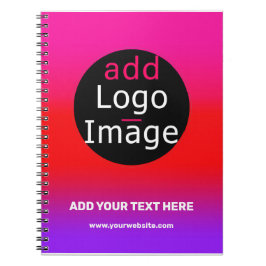 マゼンタと紫のカスタマイズ可能なビジネスグラデーション ノートブック
