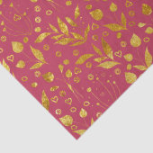 マゼンタと金ゴールド葉 薄葉紙 (詳細)