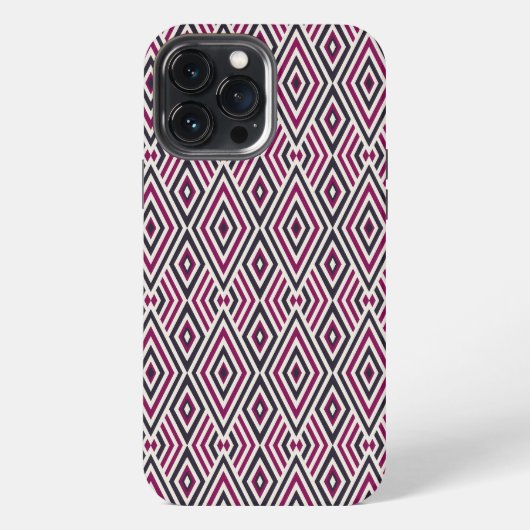 マゼンタと青のパターン iPhoneケース (裏面)