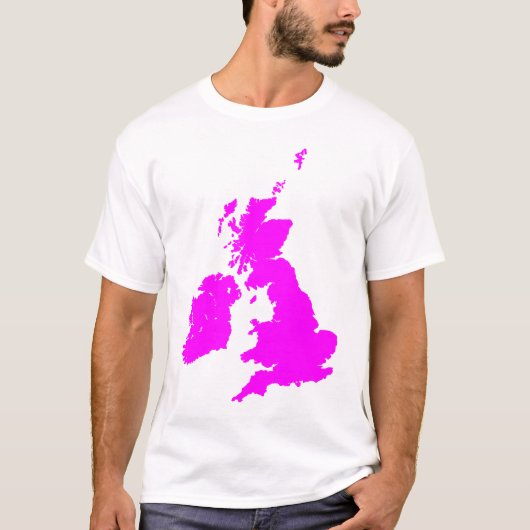 マゼンタのイギリス諸島 Tシャツ (正面)