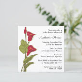 マゼンタのエレガントなコーラルリリーのブライダルシャワー 招待状 (スタンド正面)