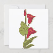 マゼンタのエレガントなコーラルリリーのブライダルシャワー 招待状 (裏面)