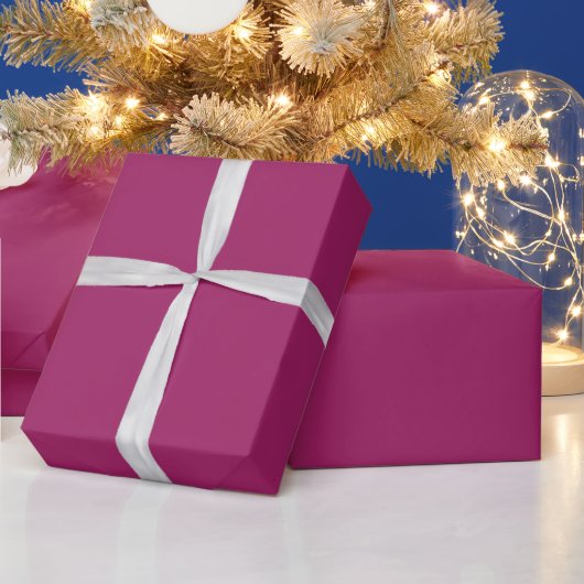 マゼンタのカラーブロック ウェディング 招待状 ラッピングペーパー (クリスマス)