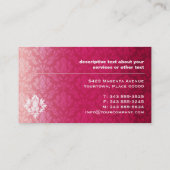 マゼンタのグラデーションなダマスク織 名刺 (裏面)