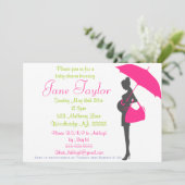 マゼンタのシルエットベビーシャワー招待状 招待状 (スタンド正面)