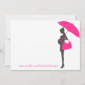 マゼンタのシルエットベビーシャワー招待状 招待状 (裏面)