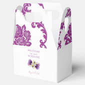 マゼンタのダマスク・ウェディング・ウェルカム フェイバーボックス (オープン)