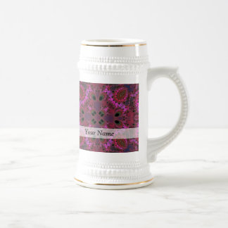 マゼンタのデジタルフラクタルパターン ビールジョッキ