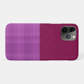 マゼンタのデニムとタータンチェック Case-Mate iPhoneケース (裏面(横))