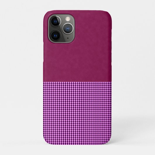マゼンタのデニムとタータンチェック Case-Mate iPhoneケース (裏)