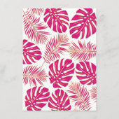 マゼンタのトロピカル葉ブライダルビンゴゲームカード エンクロージャーカード (裏面)