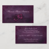 マゼンタのナスのヴィンテージの輝きの花 名刺 (正面/裏面)