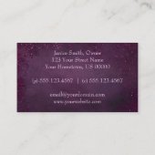 マゼンタのナスのヴィンテージの輝きの花 名刺 (裏面)