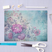 マゼンタのバラカラフルフローラの背景の分離 薄葉紙 (クラフト)